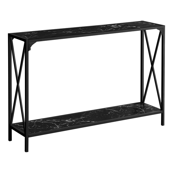 48"L Black Marble Hall Console/Black