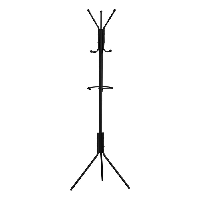 Contemporary Coat Rack 68"H/Black Metal