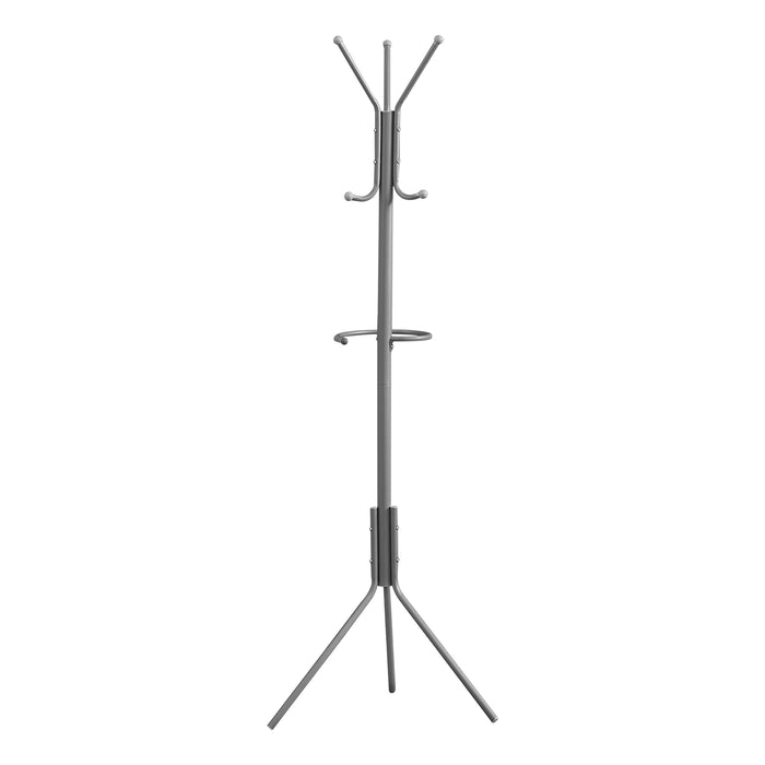 Contemporary Coat Rack 68"H/Silver Metal