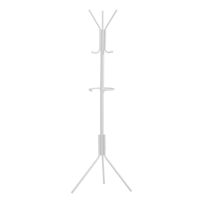 Contemporary Coat Rack 68"H/White Metal