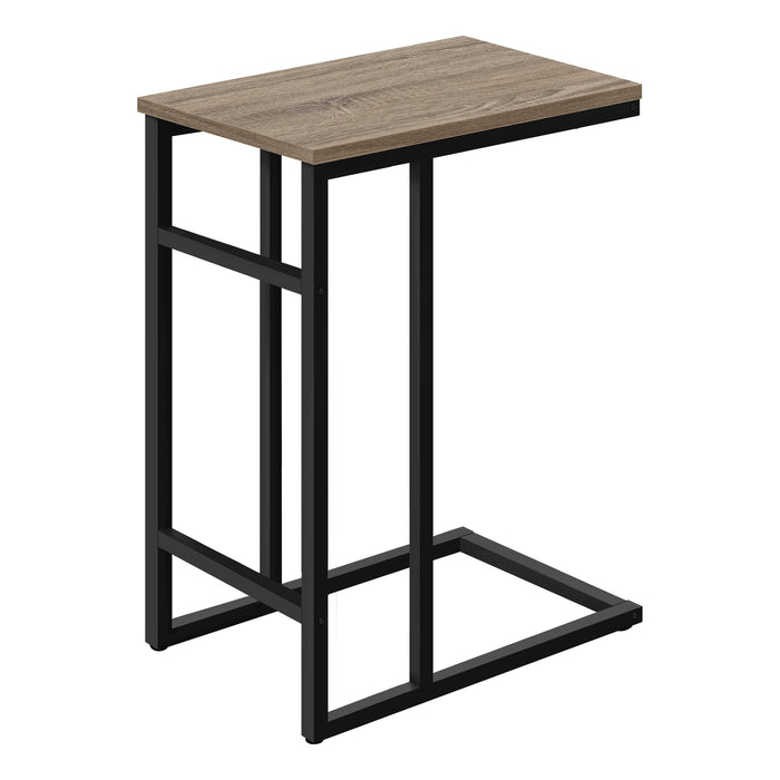 Modern Accent Table 24"H/Dark Taupe/Black Metal