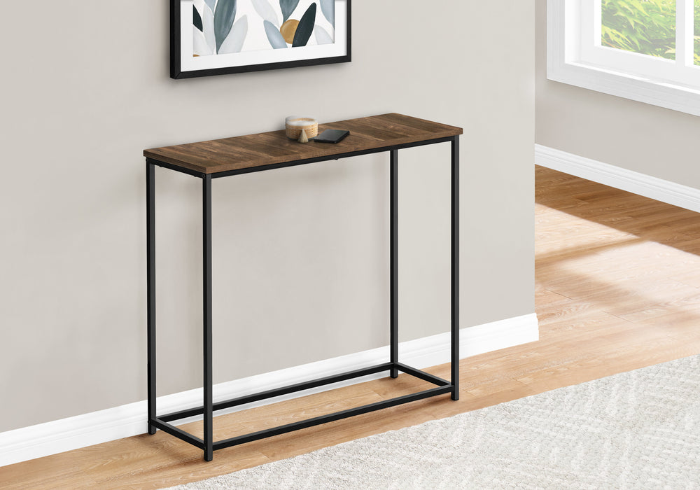 ACCENT TABLE - 32"L / BROWN RECLAIMED / BLACK CONSOLE