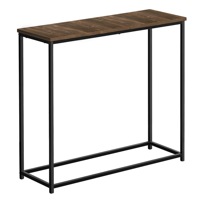 ACCENT TABLE - 32"L / BROWN RECLAIMED / BLACK CONSOLE