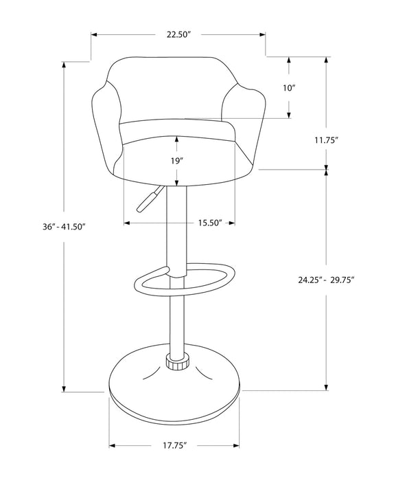 Monarch Light Grey Contemporary Bar Stool - Cool Stuff & Accessories