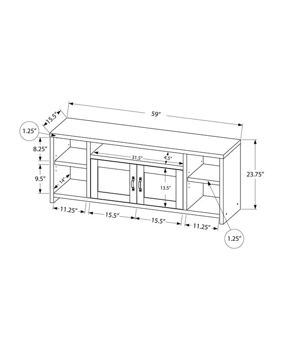 Tv Stand 60"L/ Black Reclaimed Wood Look