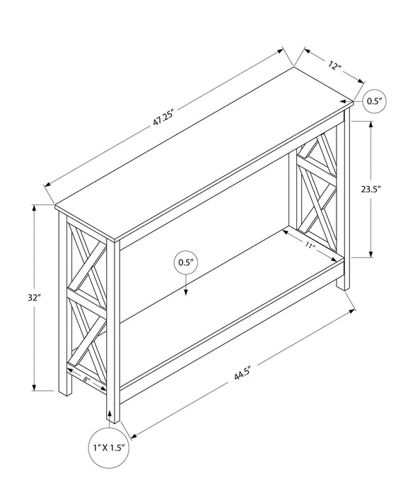 Hall Console Accent Table 48"L/Espresso