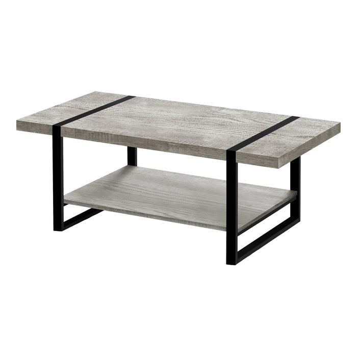 Coffee Table Reclaimed Wood Look/Grey Black Metal
