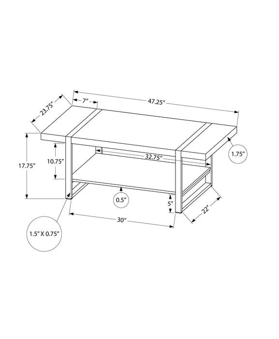 Coffee Table Reclaimed Wood Look/Grey Black Metal