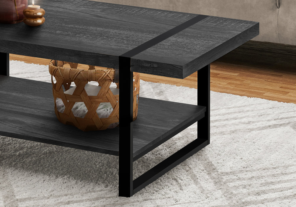 Coffee Table Reclaimed Wood Look/Black/Black Metal