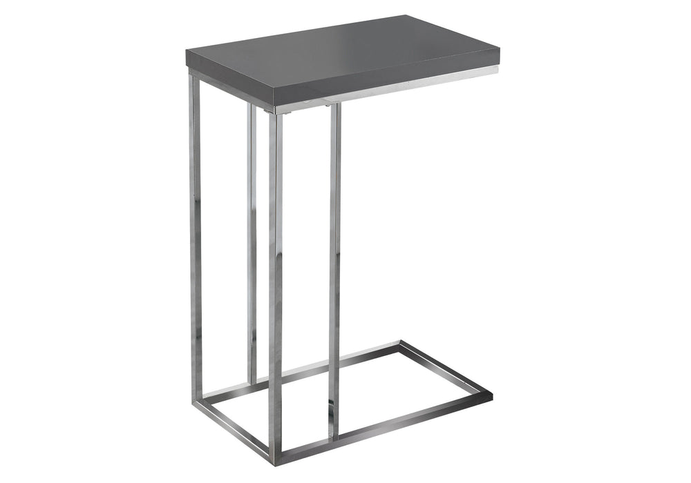 Round Glossy Metal Accent Table/Grey