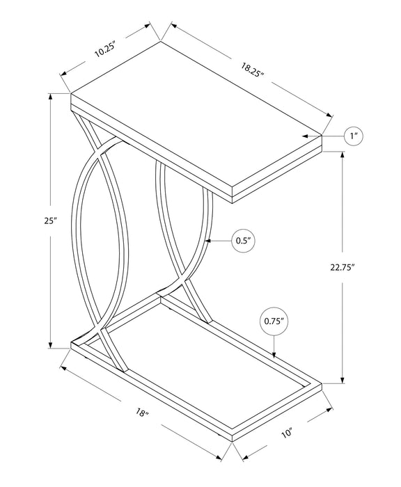 Accent Table/Grey with Chrome Metal