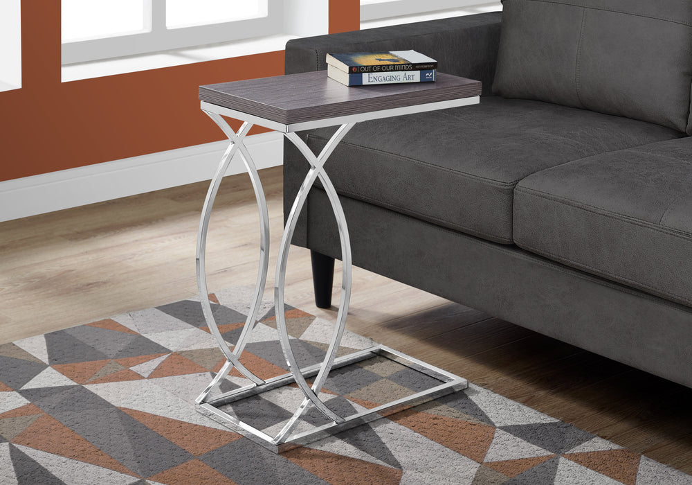 Accent Table/Grey with Chrome Metal