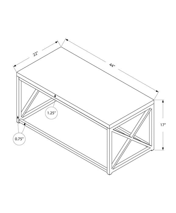 Modern Coffee Table/Dark Taupe With Chrome Metal