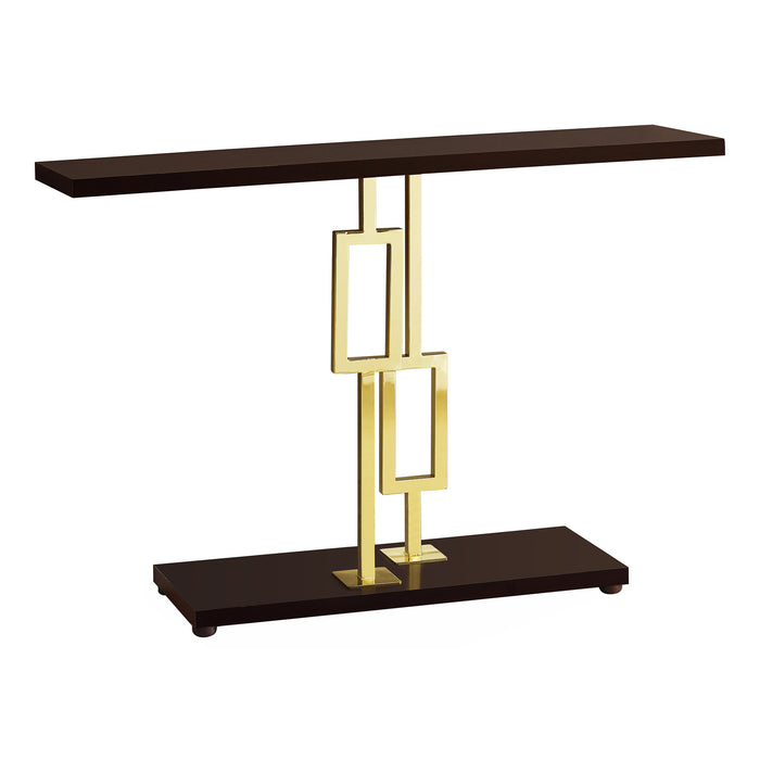 Console Table 48"L/ Expresso/Gold Metal