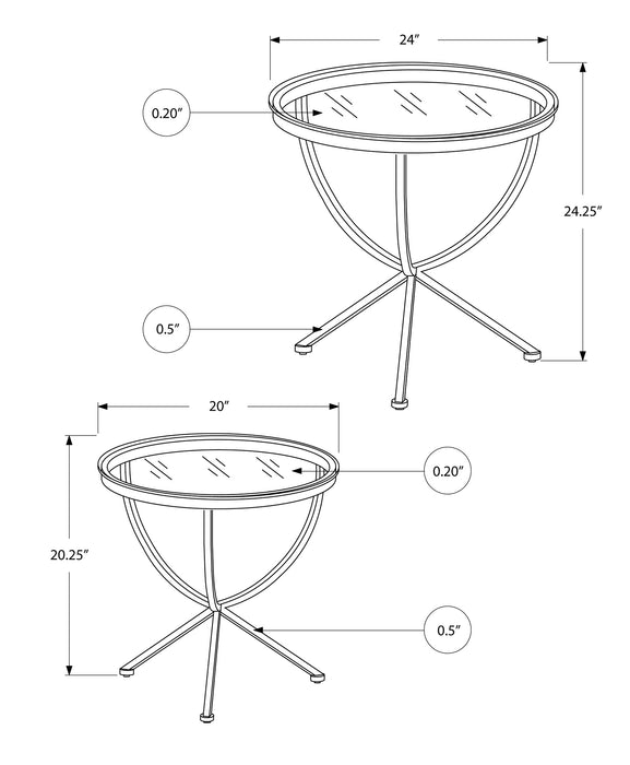 Nesting Table 2Pcs Set/Silver