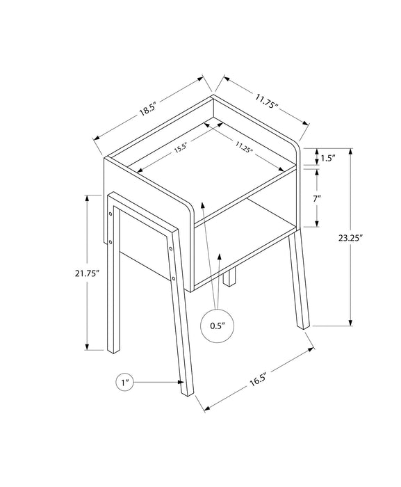 Marble Accent Table 23"H/ Black