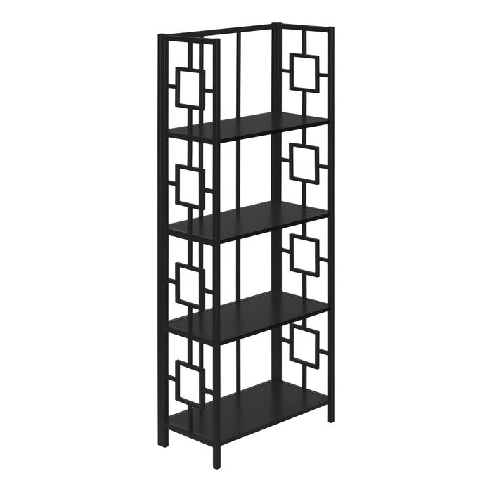 BOOKCASE  62"H / BLACK / BLACK METAL ETAGERE