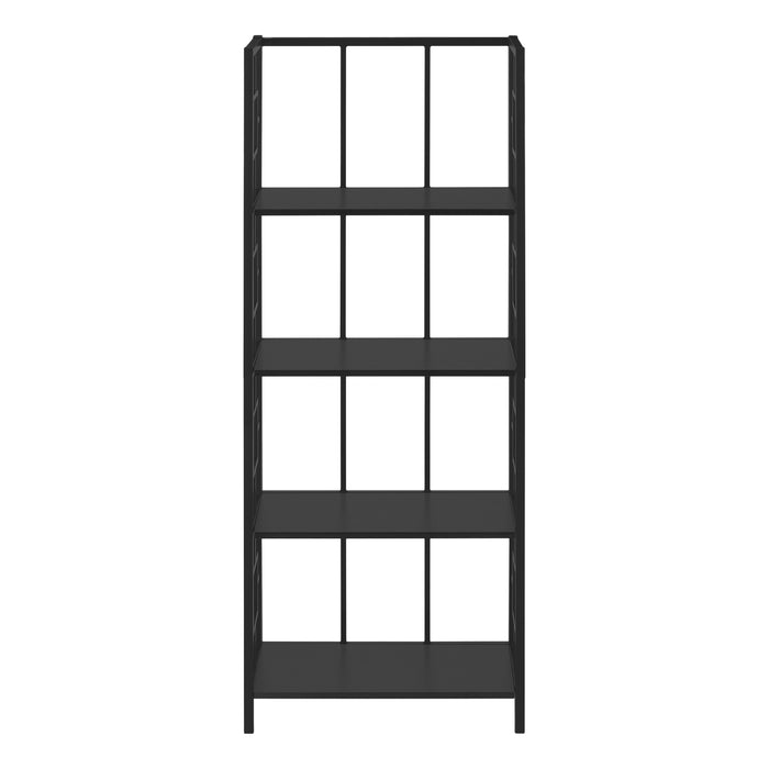 BOOKCASE  62"H / BLACK / BLACK METAL ETAGERE