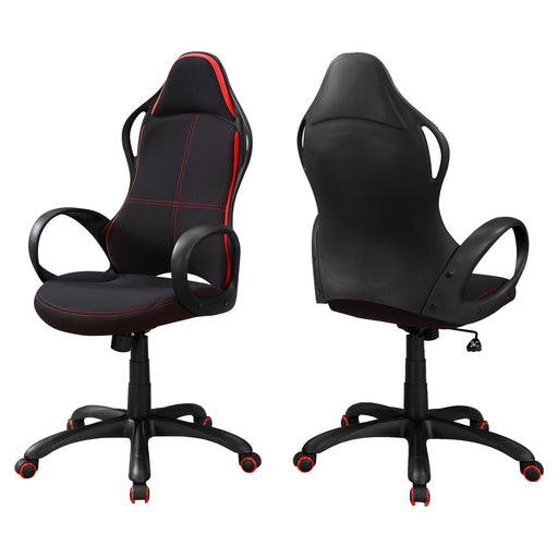 Monarch Specialties Black Red Fabric Office Chair