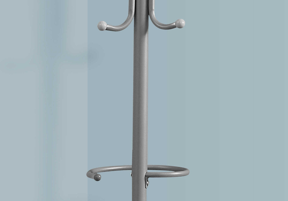 Contemporary Coat Rack 68"H/Silver Metal