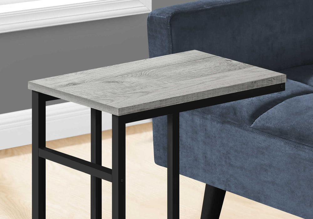 Modern Accent Table 24"H/Grey/Black Metal
