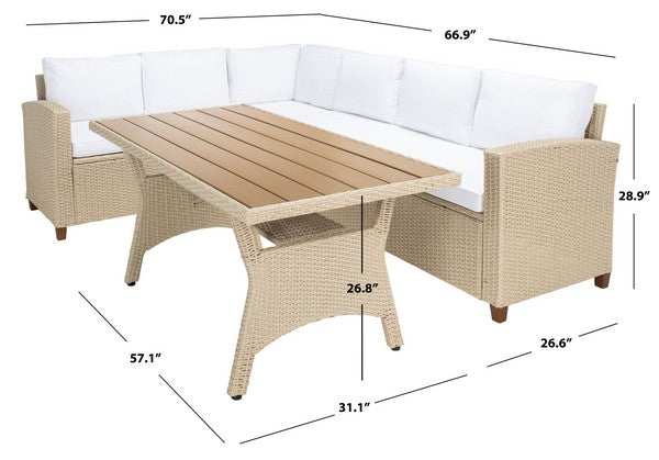 Jovita 3pc Corner Set/Beige