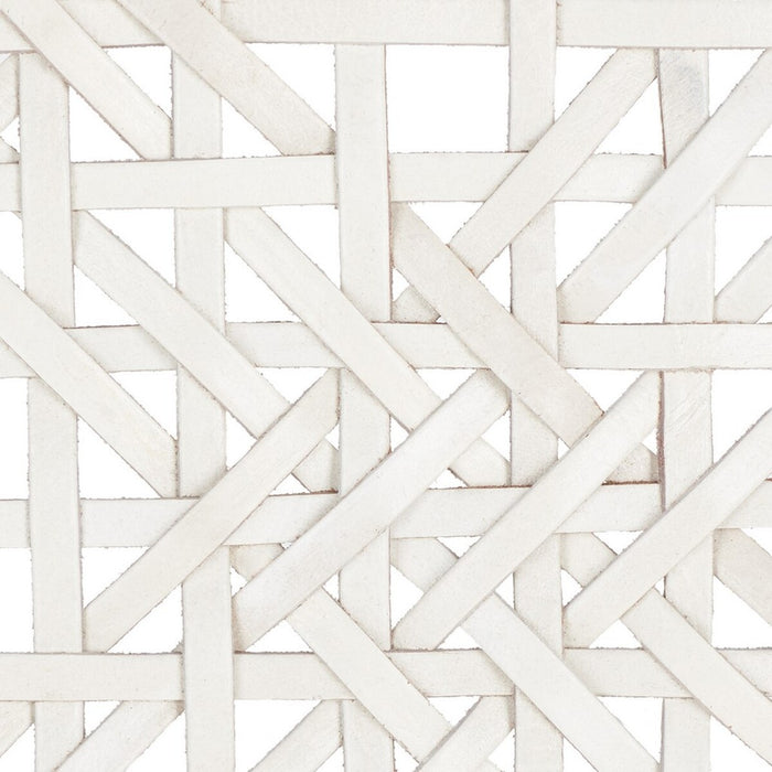 Kaleo Woven Leather Counter Stool/ White