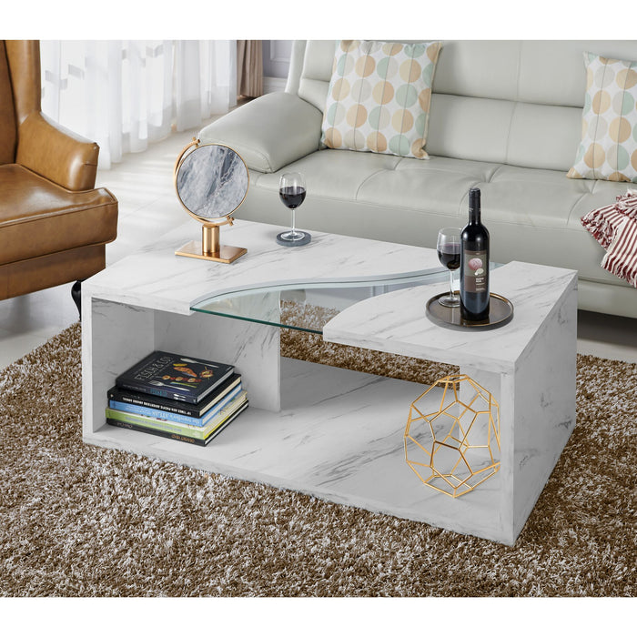 Furniture of America Kansai Modern Marble Coffee Table - Cool Stuff & Accessories