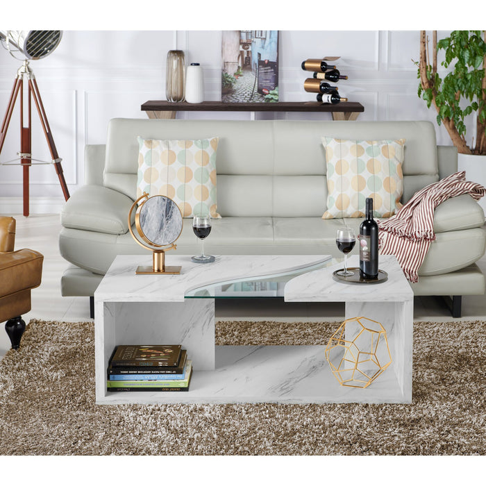 Furniture of America Kansai Modern Marble Coffee Table - Cool Stuff & Accessories