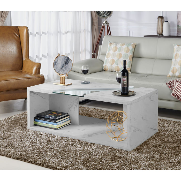 Furniture of America Kansai Modern Marble Coffee Table - Cool Stuff & Accessories