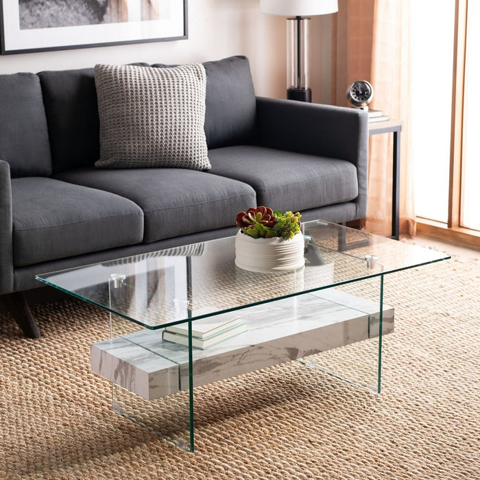 Kayley Glass Coffee Table/Glass White
