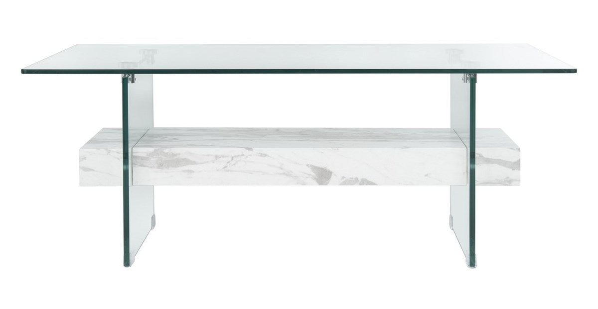 Kayley Glass Coffee Table/Glass White