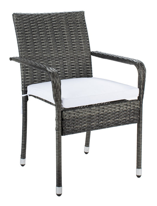 Laban Bistro Set/Grey Brown/White Cushion