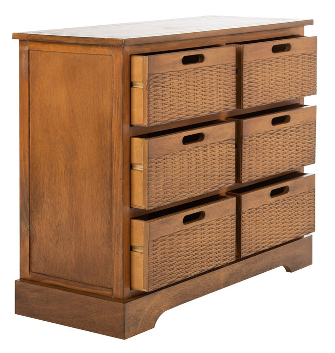 Landers 6 Drawer Storage Unit/ Honey