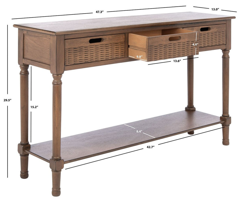 Landers 3 Drawer Console/Brown