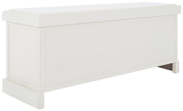 Landers 3 Drawer / Cushion Storage Bench/Distressed White