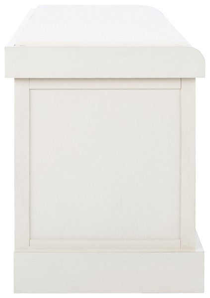 Landers 3 Drawer / Cushion Storage Bench/Distressed White
