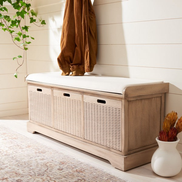 Landers 3 Drawer / Cushion Storage Bench/Sand