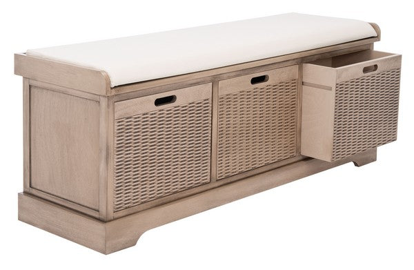 Landers 3 Drawer / Cushion Storage Bench/Sand