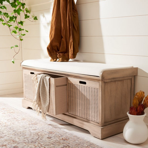Landers 3 Drawer / Cushion Storage Bench/Sand