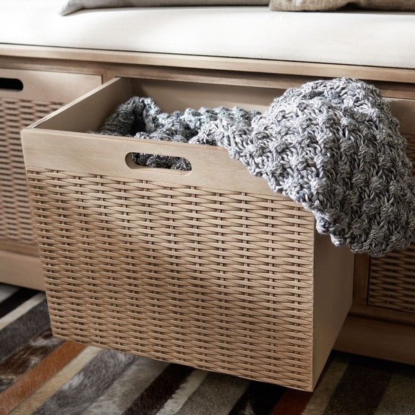Landers 3 Drawer / Cushion Storage Bench/Sand