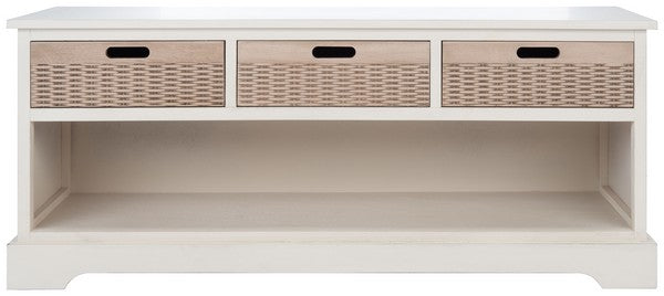 Landers 3 Drawer Storage Bench/Distressed White