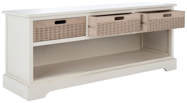 Landers 3 Drawer Storage Bench/Distressed White
