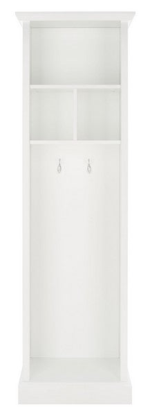 Layli 4 Shelf 2 Hook Top Storage Hall Tree/White