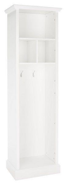 Layli 4 Shelf 2 Hook Top Storage Hall Tree/White