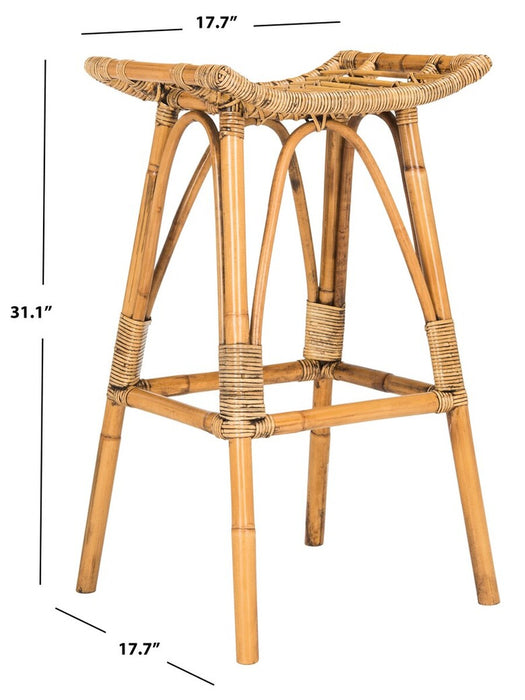 Leda Rattan Bar Stool/ Honey Brown