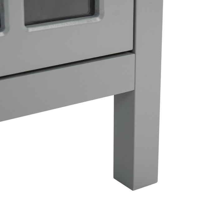 Locklyn 1 Door 2 Drawer 2 Shelf Kitchen Cart/ Grey
