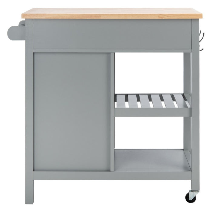 Locklyn 1 Door 2 Drawer 2 Shelf Kitchen Cart/ Grey