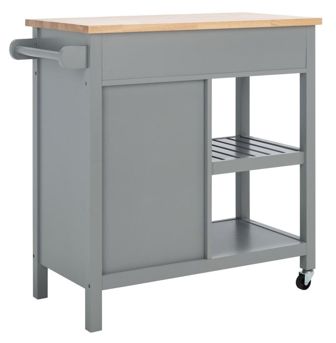 Locklyn 1 Door 2 Drawer 2 Shelf Kitchen Cart/ Grey