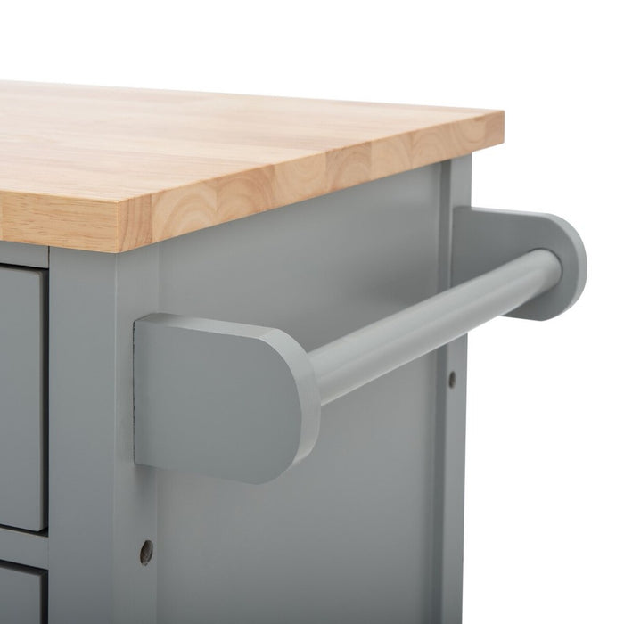 Locklyn 1 Door 2 Drawer 2 Shelf Kitchen Cart/ Grey